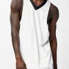 Casual White V Neck Cozy Cotton Mens Tank Sleeveless