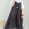 Casual Chiffon suspender dress women summer striped midi skirt