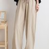 Casual nude trousers women 2025 new spring and summer bloomers linen high waist carrot pants