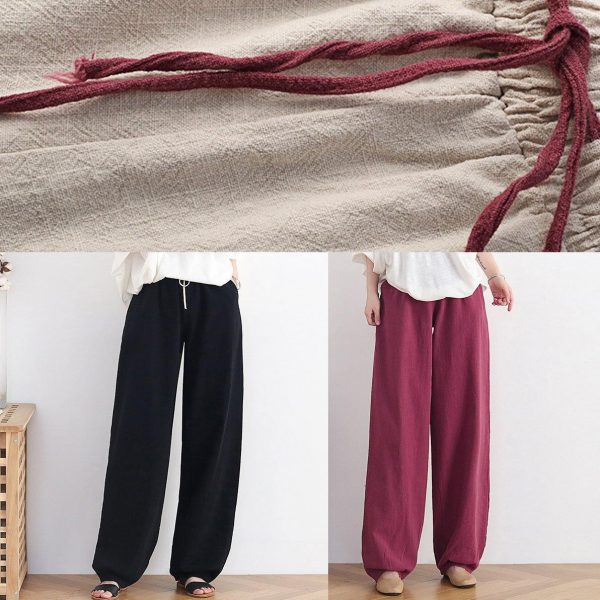 Casual nude trousers women 2025 new spring and summer bloomers linen high waist carrot pants - Image 5
