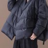 Casual oversize down jacket Winter overcoat black stand collar thick duck down coat