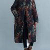 Casual plus size clothing winter coats floral pockets winter parkas
