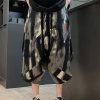 Chic Black Embroideried Pockets Cotton Summer Mens Crop Pants