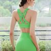 Chic Fruit Green Sports Bra And Leggings Set Suit Workout Leggings