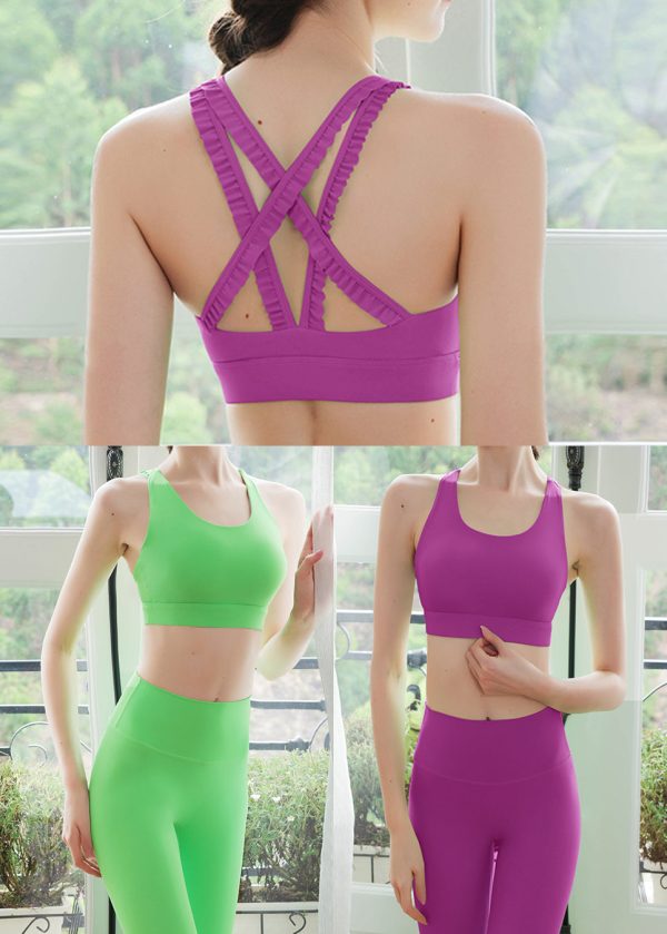 Chic Fruit Green Sports Bra And Leggings Set Suit Workout Leggings - Image 5