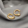 Chic Gold Serpentine Metal Copper Hoop Earrings