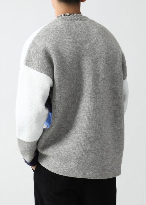 Chic Green V Neck Pockets Patchwork Knit Men Cardigan Spring - Image 5