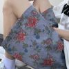 Chic Grey Print Lace Up Elastic Waist Cotton Summer Men Beach Shorts