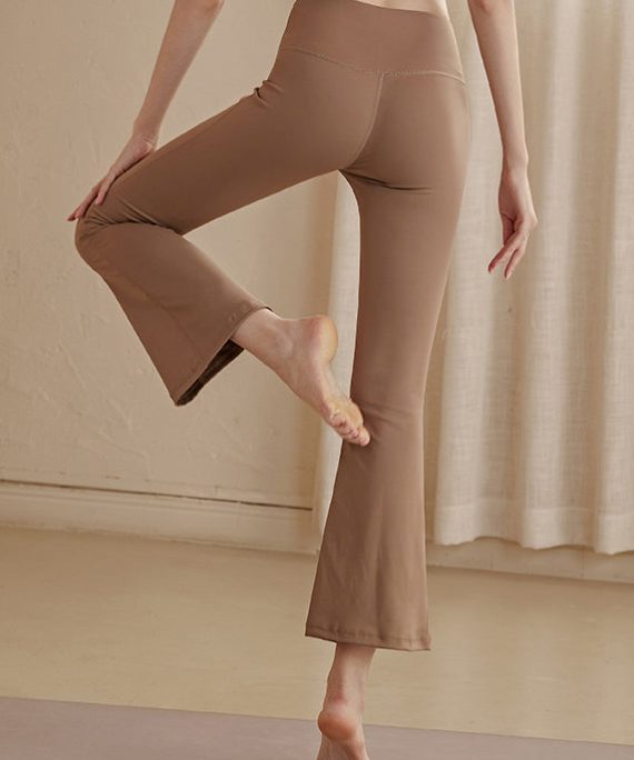 Chic Khaki Tummy Control High Waist Yoga Pants
