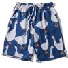 Chic Navy Print Elastic Waist Cotton Mens Pajamas Shorts Summer