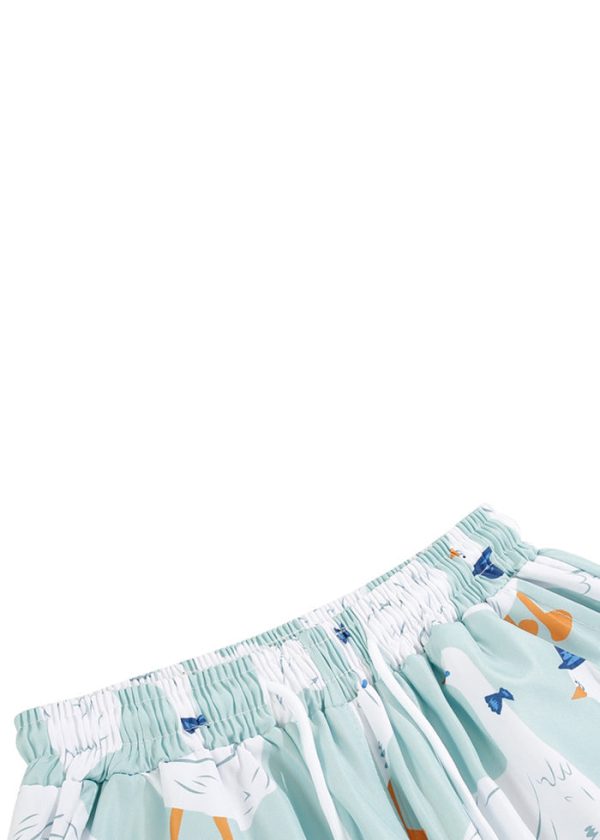 Chic Navy Print Elastic Waist Cotton Mens Pajamas Shorts Summer - Image 5
