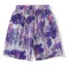 Chic Purple Lace Up Elastic Waist Cotton Summer Men Shorts