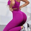 Chic Purple Seamless Sexy Athletic Leggings