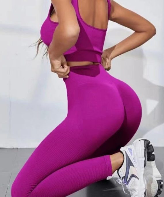 Chic Purple Seamless Sexy Athletic Leggings