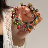 Chic Rainbow Woven Beading Tassel Charm Bracelet