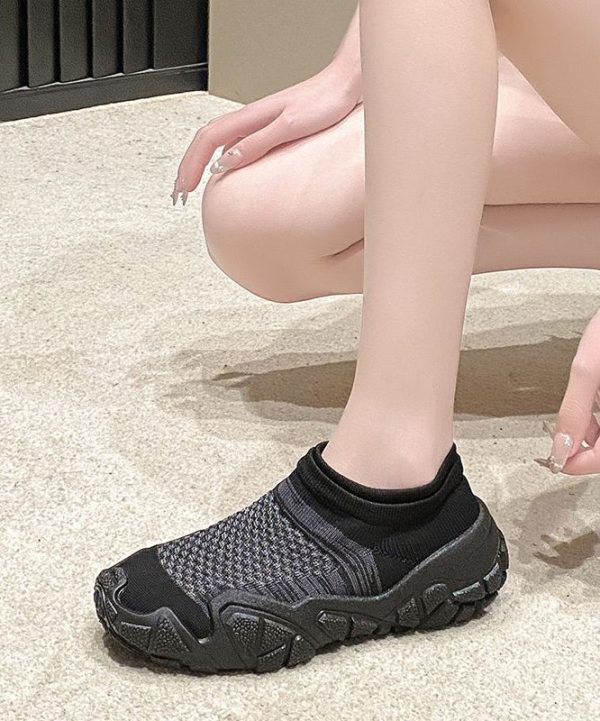 Chic Splicing Breathable Platform Beige Sport Shoes - Image 3