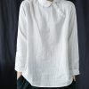 Chic White Clothes Lapel Button Down Spring Blouses