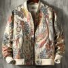 Chic Yellow Zippered Zip Up Pockets Cotton Men Coat Spring