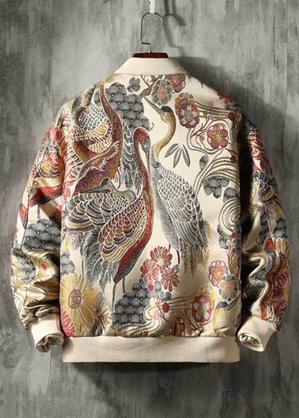 Chic Yellow Zippered Zip Up Pockets Cotton Men Coat Spring - Image 3
