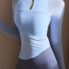 Chinese Style Blue Button Yoga Wrap Top Spring