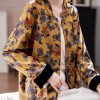 Chinese Style Yellow Stand Collar Jacquard Silk Coats Spring