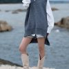 Chunky gray knit blouse v neck low high design trendy plus size fall knit tops