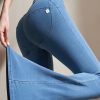 Classy Blue High Waist Denim Capri Dri Fit Leggings