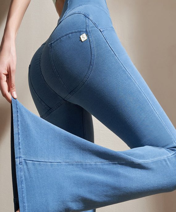 Classy Blue High Waist Denim Capri Dri Fit Leggings