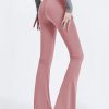 Classy Pink High Waist Nylon Gym Shark Flare Leggings