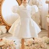 Classy White Nail Bead Tasse Girls Maxi Dresses Summer