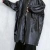 Classy black Fashion clothes Wardrobes lapel pockets fall women coats