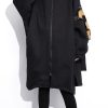 Classy black Fine Coats Women Work Outfits hooded thick Three-dimensional decoration outwears
