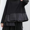Classy black cotton shirts patchwork box fall shirts