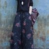 Classy elastic waist shorts plus size clothing black prints Fashion Ideas wide leg Jeans