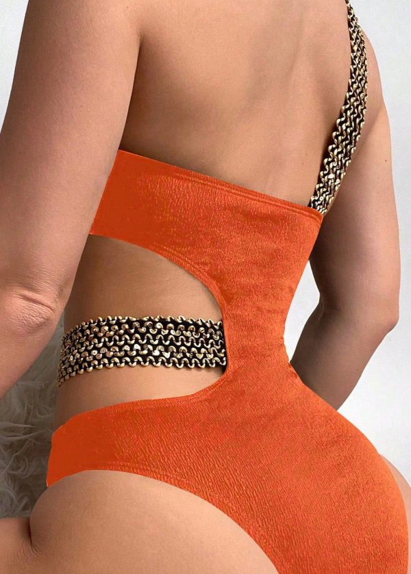 Club Black Chain Linked Hollow Out Bodysuit - Image 4
