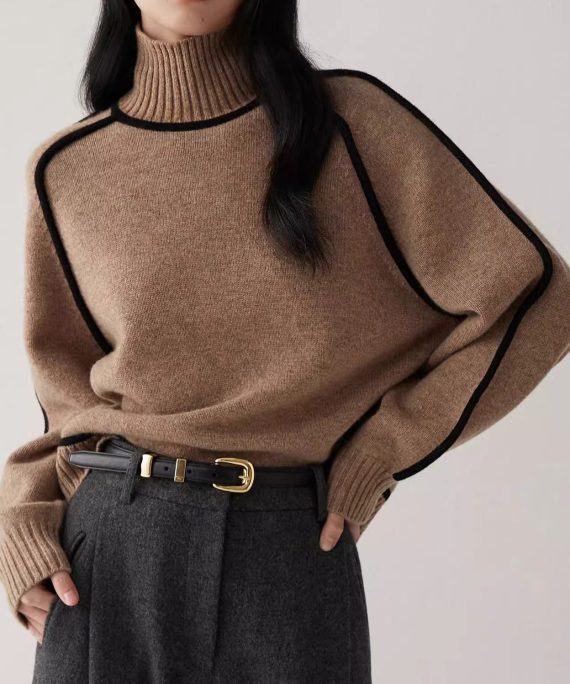 Coffee Original Design Knit Sweaters Turtleneck Spring