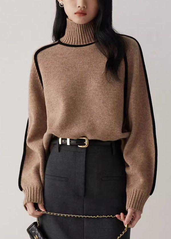 Coffee Original Design Knit Sweaters Turtleneck Spring - Image 2