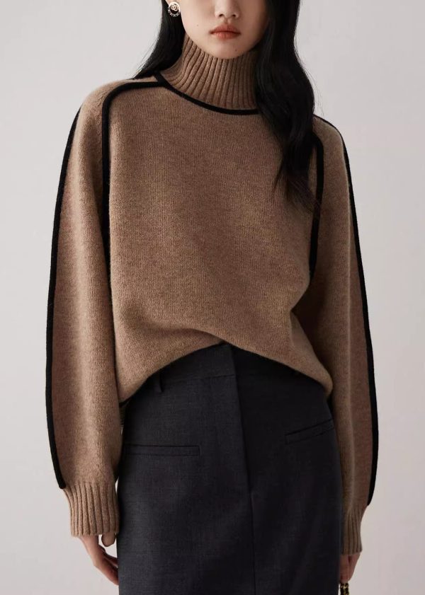 Coffee Original Design Knit Sweaters Turtleneck Spring - Image 3