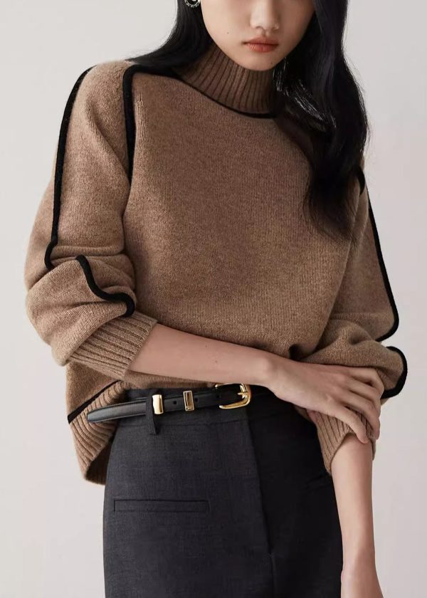 Coffee Original Design Knit Sweaters Turtleneck Spring - Image 4