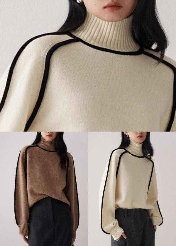 Coffee Original Design Knit Sweaters Turtleneck Spring - Image 5