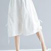 Comfy White Wide Leg Cotton Linen Pants Summer
