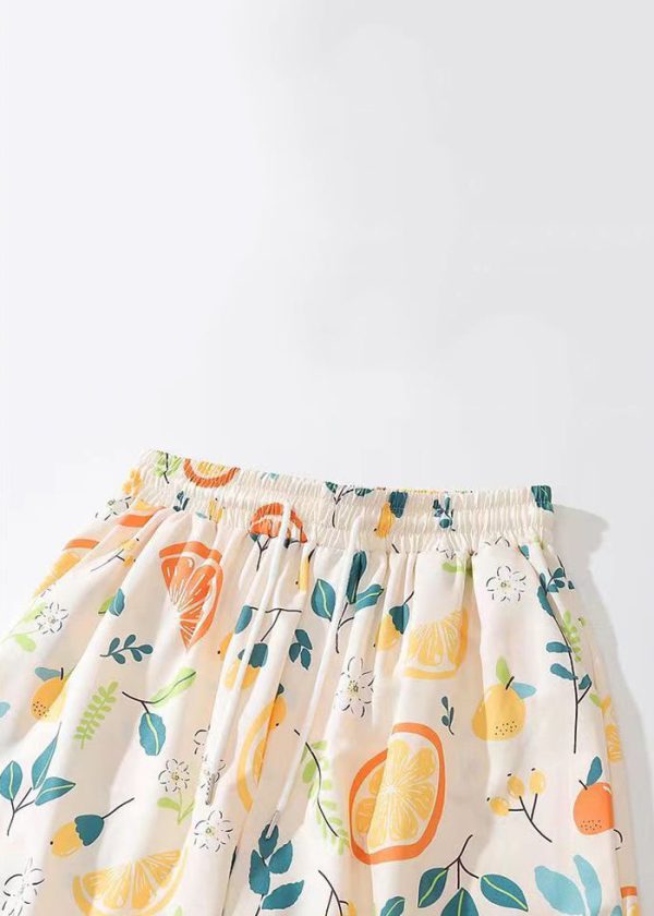 Cozy Apricot Print Pockets Cotton Summer Mens Shorts - Image 3
