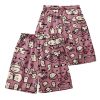 Cozy Pink Print Elastic Waist Cotton Men Beach Shorts Summer
