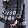 DIY Patchwork Shirts Black Dotted Blouses