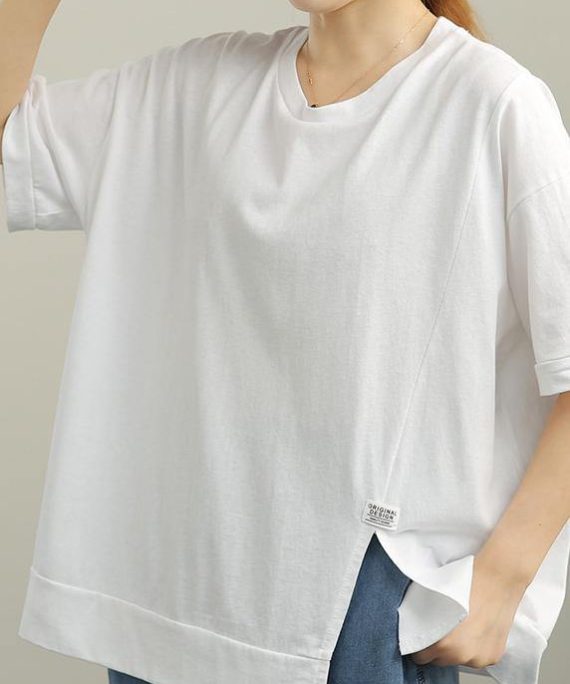 DIY White O-Neck Cotton Summer T Shirts