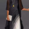 Elegant Black O-Neck Cardigans And Dress Two Pieces Set Half Sleeve