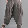 Elegant Grey High Waist Cotton Linen lantern Pants Summer