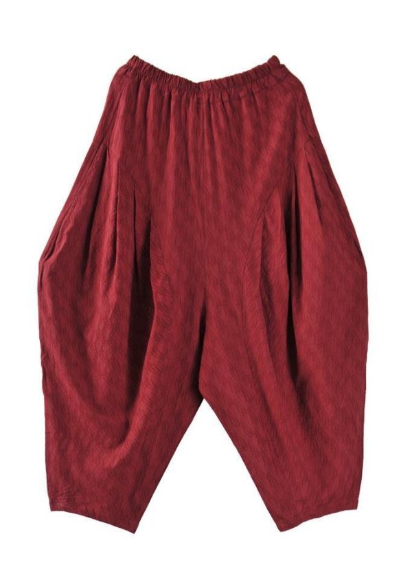 Elegant Grey High Waist Cotton Linen lantern Pants Summer - Image 3