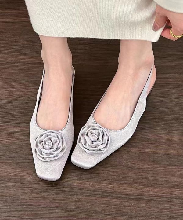 Elegant Pink Sandals Satin Beautiful Splicing Floral - Image 2