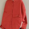 Elegant Red Blouse Lapel Asymmetric Short Shirt Top